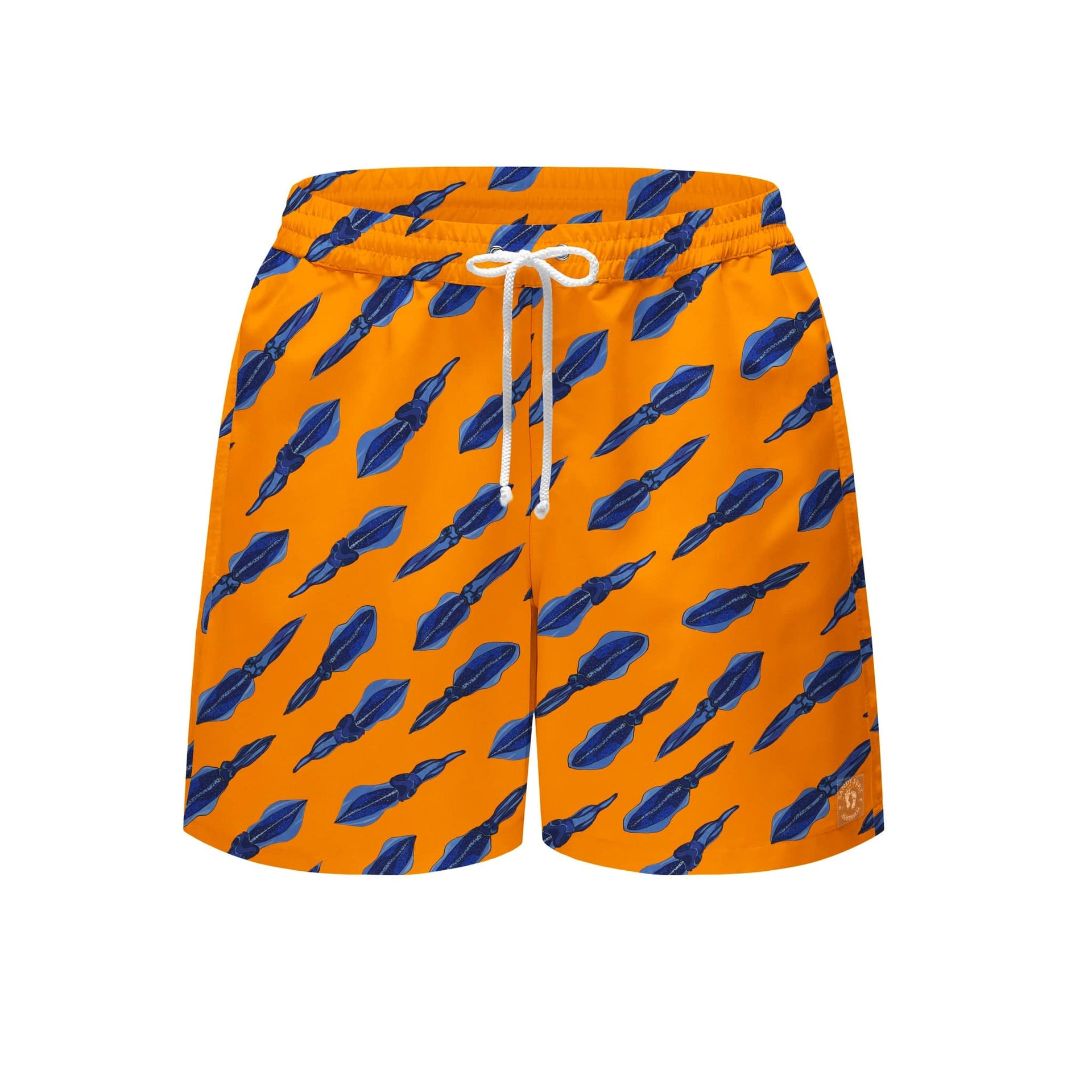 Sandy Feet Australia Board Shorts Mens Squiddy Tales (Orange) Board Shorts