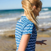 Sandy Feet Australia Short Sleeve Rashie Girls Aegean Chevron Short Sleeve Rashie