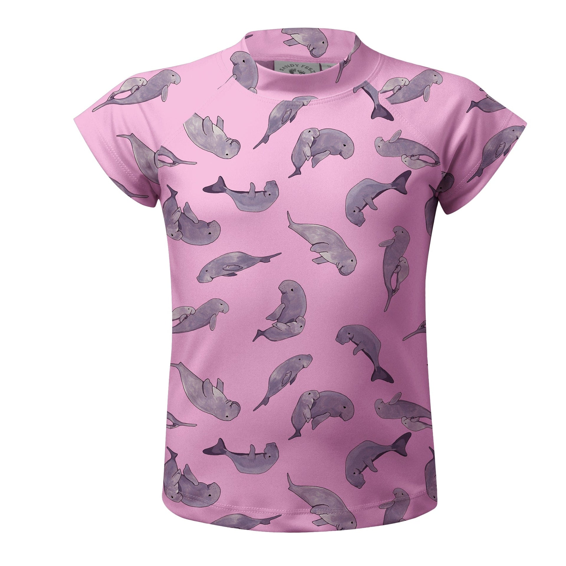 Sandy Feet Australia Short Sleeve Rashie Pink Dugong Short Sleeve Rashie