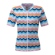 Sandy Feet Australia Short Sleeve Rashie Womens Summer Waves Short Sleeve Zip Rashie