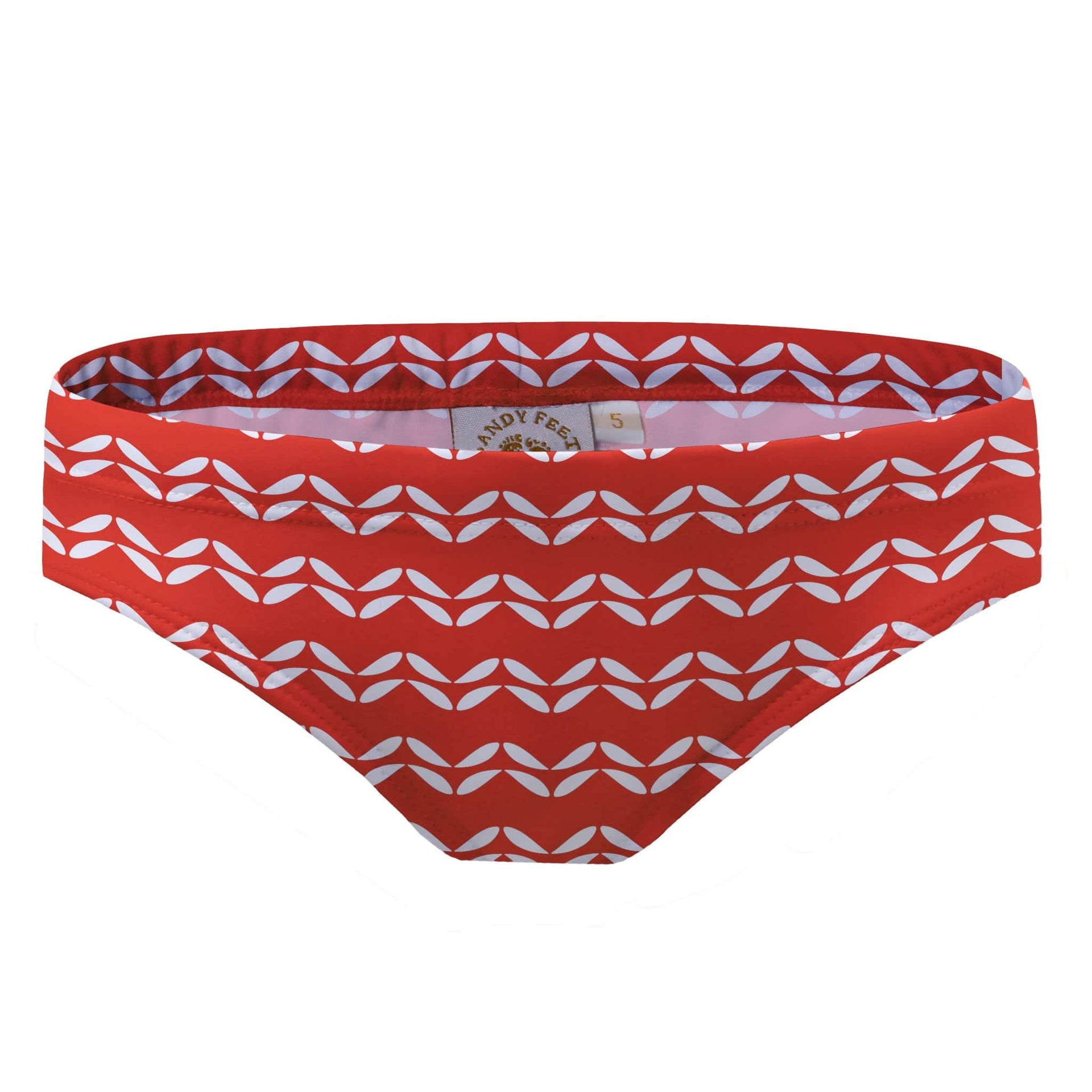 Sandy Feet Australia Bikini Bottom RED LEAF CHEVRON BIKINI BOTTOMS