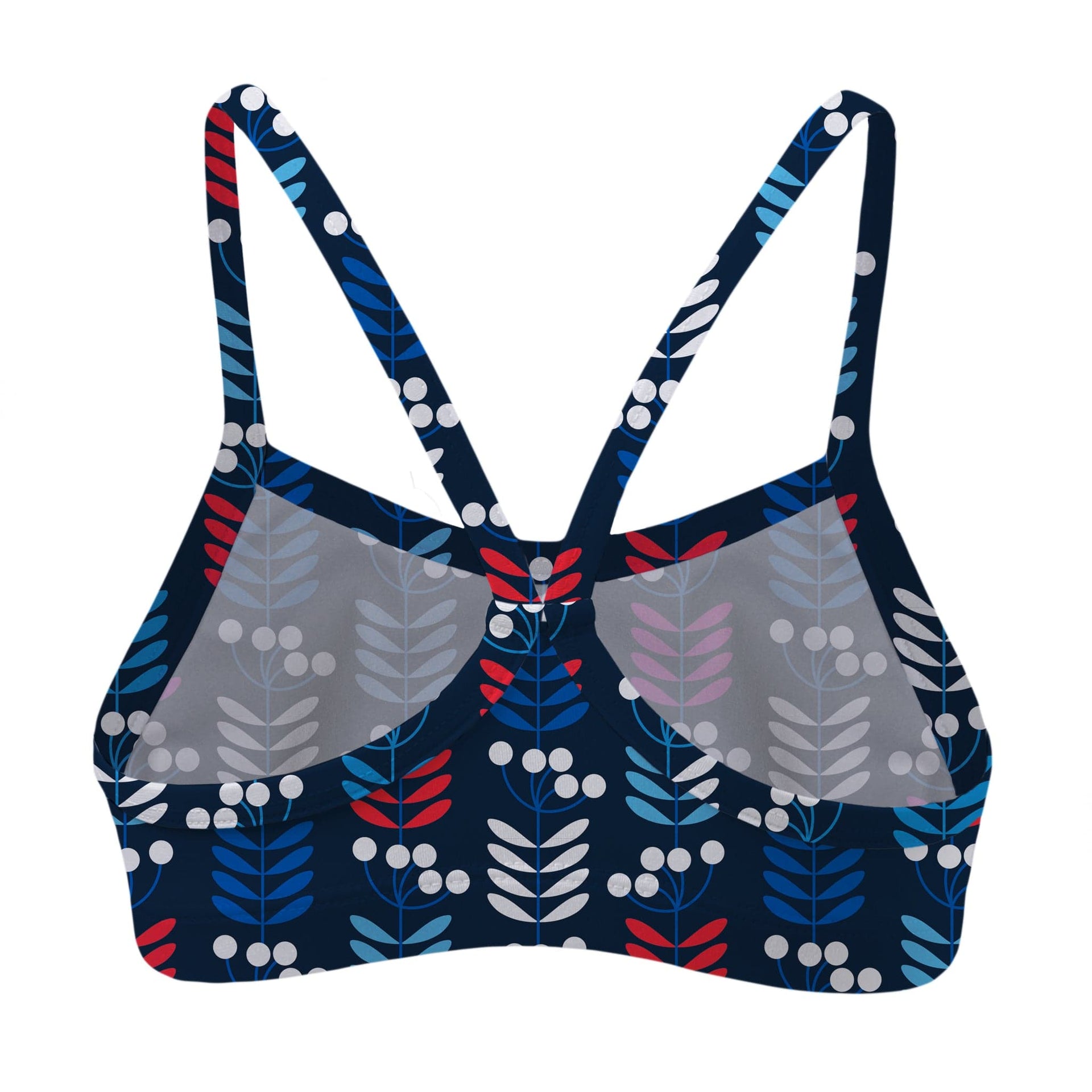 Sandy Feet Australia Bikini Top NAVY RETRO STEMS BIKINI TOP