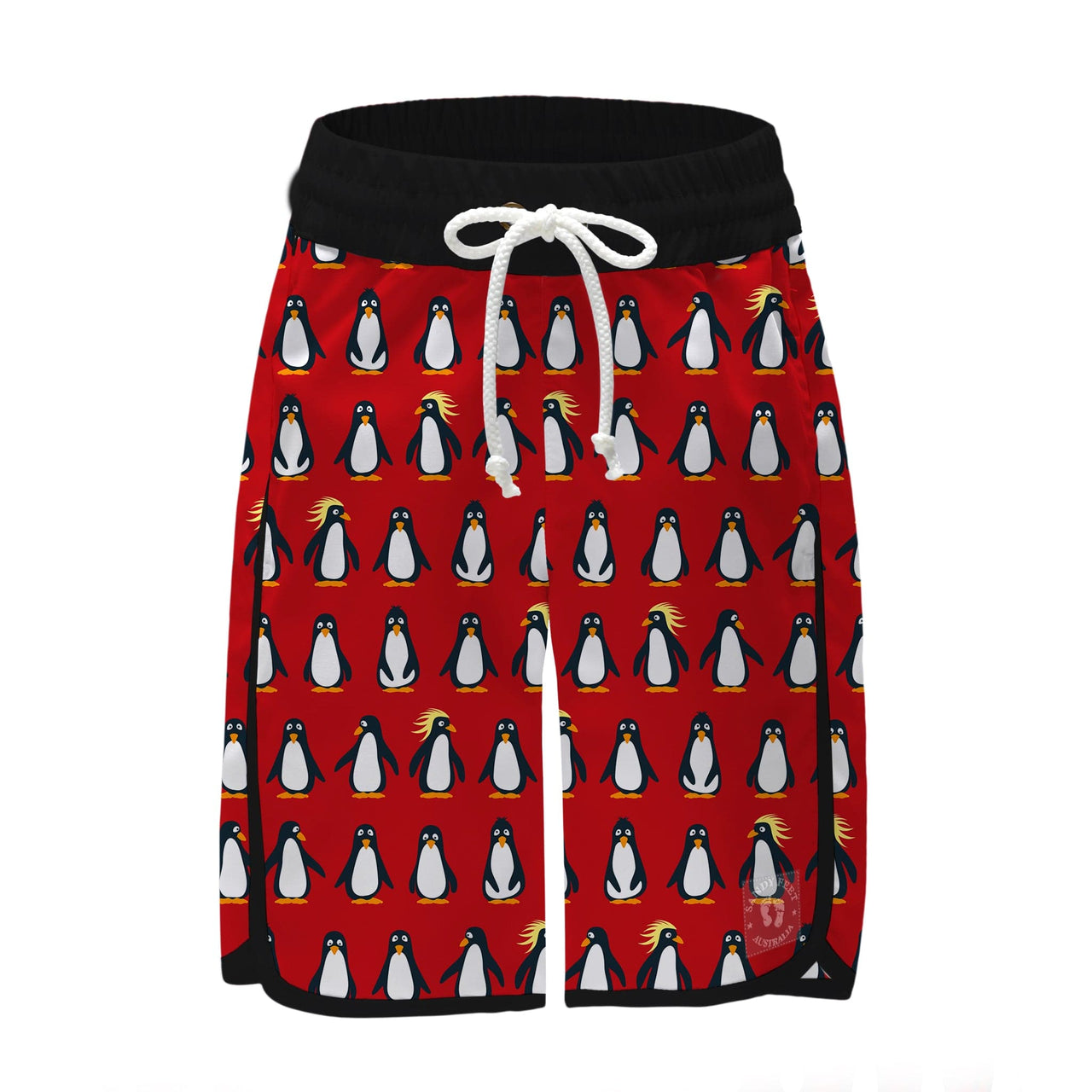 Sandy Feet Australia Board Shorts RED PENGUIN BOARD SHORTS