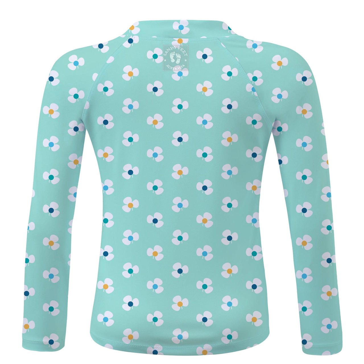 Sandy Feet Australia Long Sleeve Rashie MINT FLOWER BURST LONG SLEEVE RASHIE