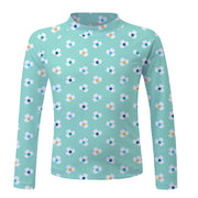 Sandy Feet Australia Long Sleeve Rashie MINT FLOWER BURST LONG SLEEVE RASHIE