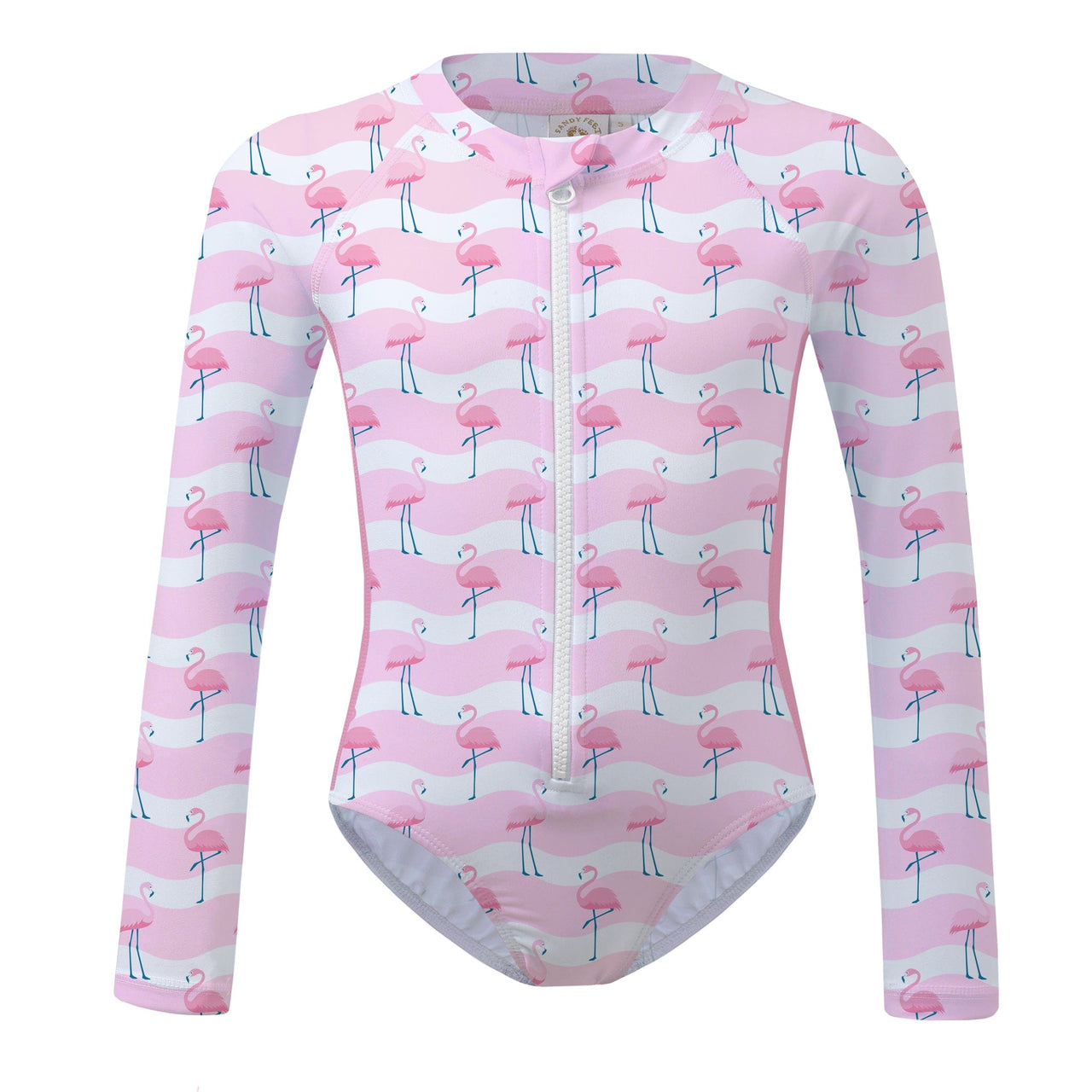 Sandy Feet Australia Long Sleeve Sunsuit FLAMINGO FLAMBOYANCE LONG SLEEVE SUNSUIT