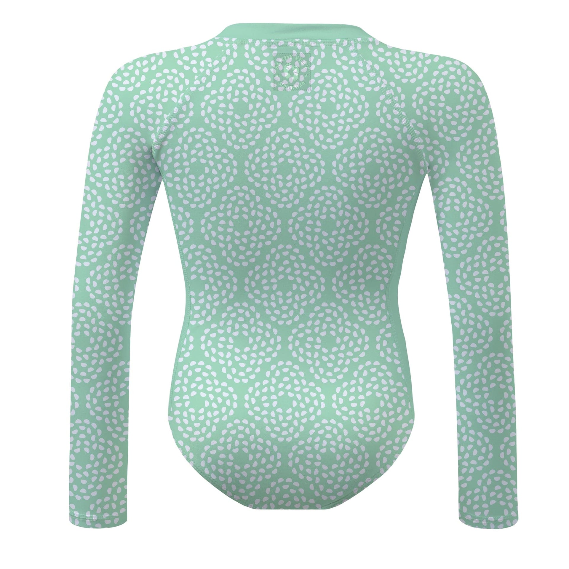 Sandy Feet Australia Long Sleeve Sunsuit MINT FLOWER PEBBLE LONG SLEEVE SUNSUIT