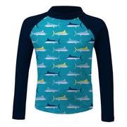 Sandy Feet Australia Long Sleeve Zip Rashie SWORDFISH FLOTILLA LONG SLEEVE ZIP RASHIE