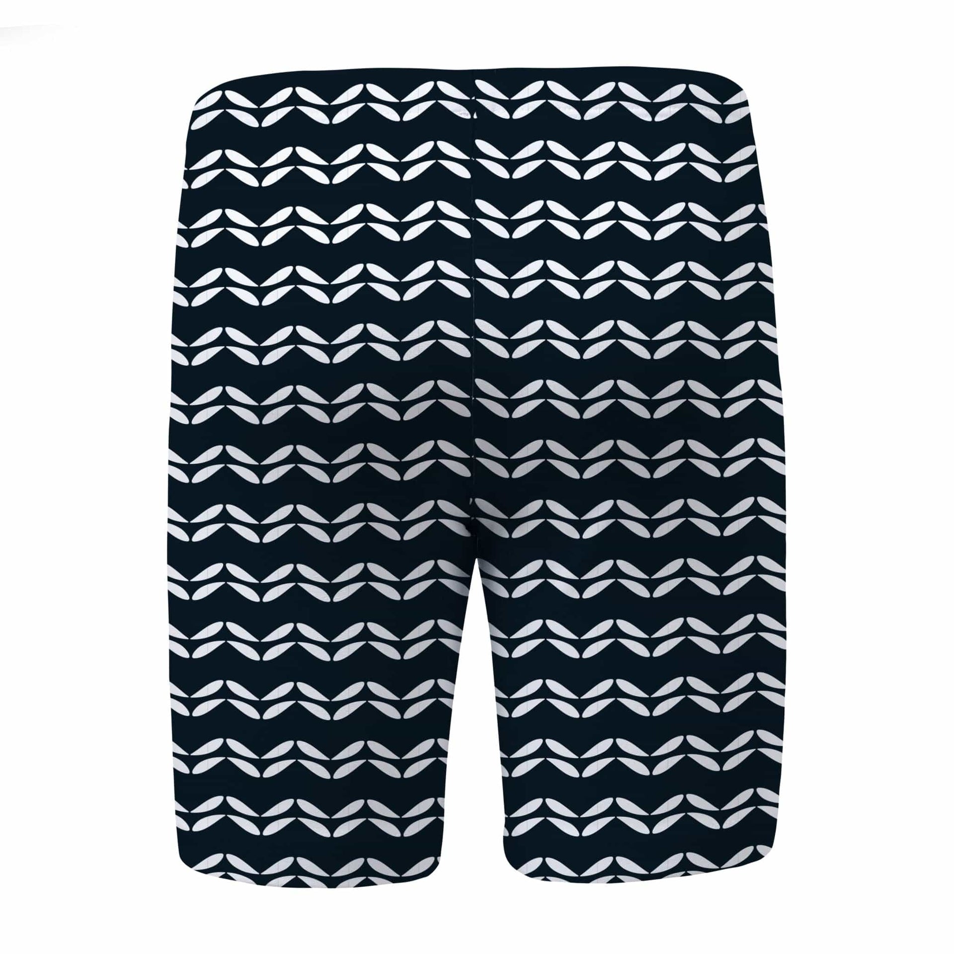 Sandy Feet Australia Long Swim Shorts NAVY LEAF CHEVRON LONG SWIM SHORTS