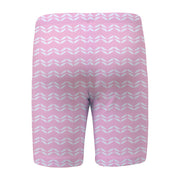 Sandy Feet Australia Long Swim Shorts PINK LEAF CHEVRON LONG SWIM SHORTS