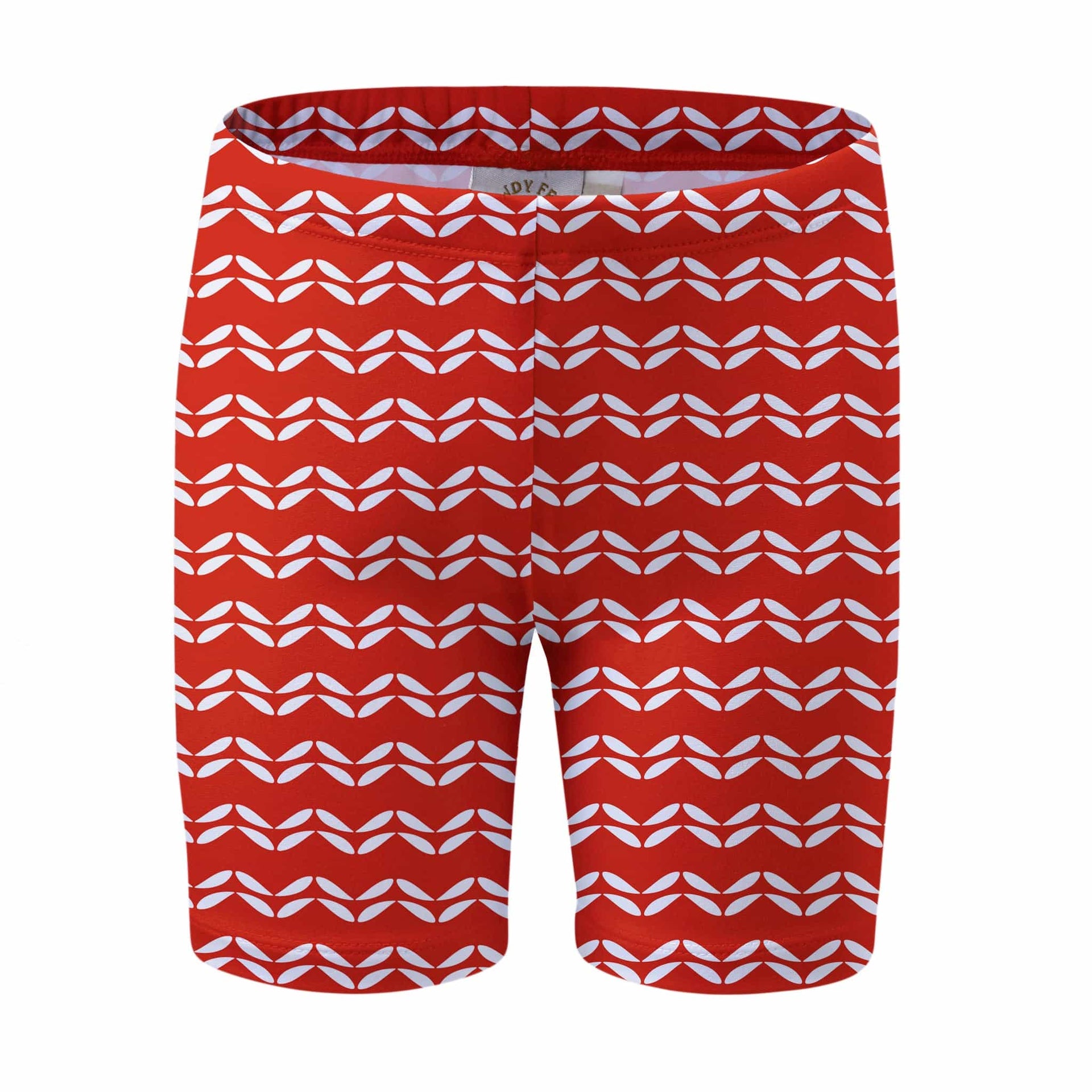 Sandy Feet Australia Long Swim Shorts RED LEAF CHEVRON LONG SWIM SHORTS