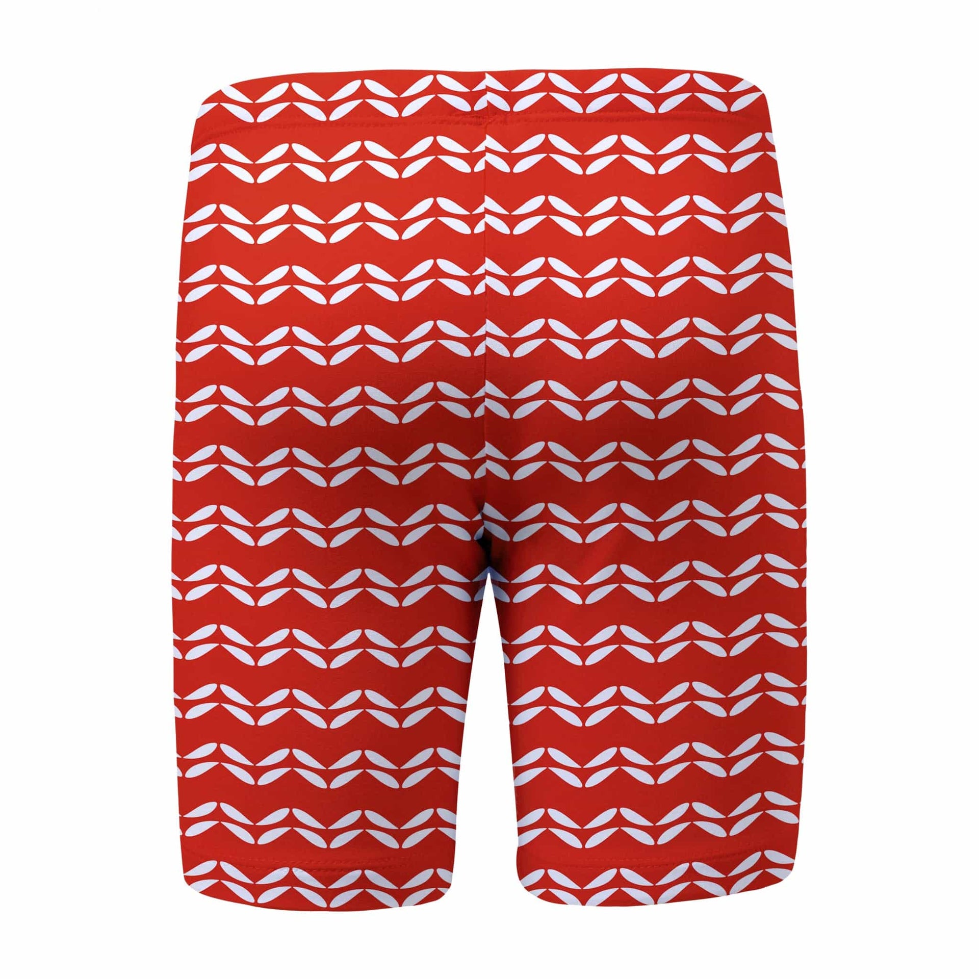 Sandy Feet Australia Long Swim Shorts RED LEAF CHEVRON LONG SWIM SHORTS