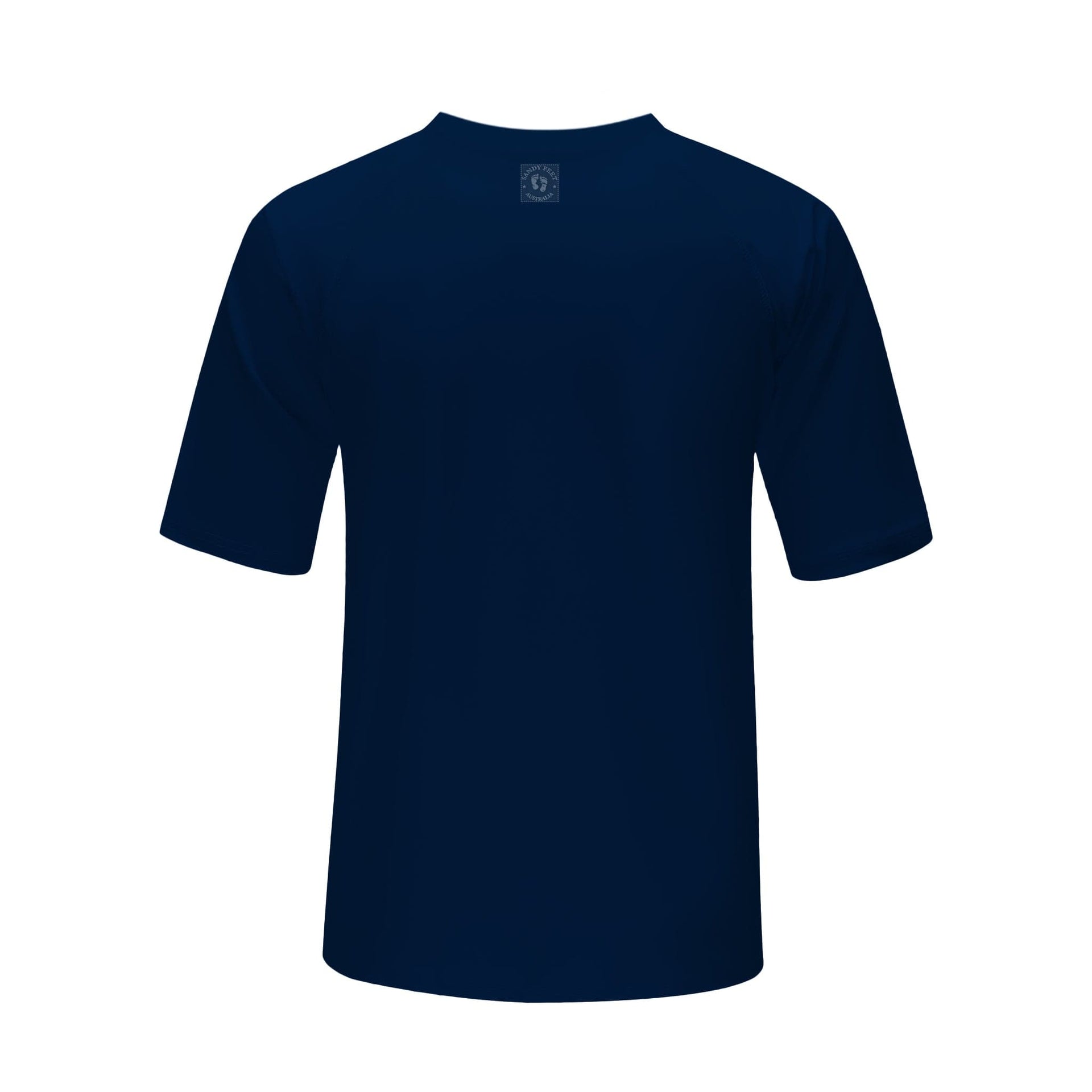 Sandy Feet Australia Short Sleeve Rashie Mens Classic Navy Short Sleeve Tee Rashie