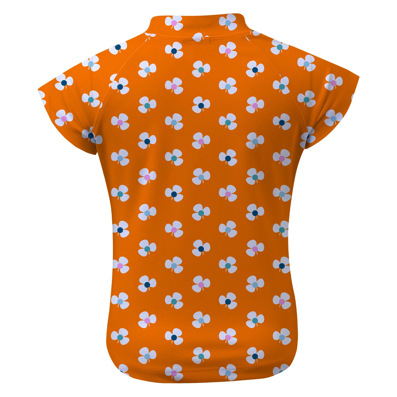 Sandy Feet Australia Short Sleeve Rashie TANGERINE FLOWER BURST SHORT SLEEVE RASHIE