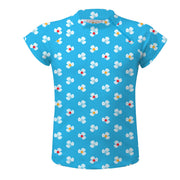 Sandy Feet Australia Short Sleeve Zip Rashie AZURE FLOWER BURST SHORT SLEEVE ZIP RASHIE