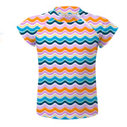 Sandy Feet Australia Short Sleeve Zip Rashie SUMMER WAVES SHORT SLEEVE ZIP RASHIE