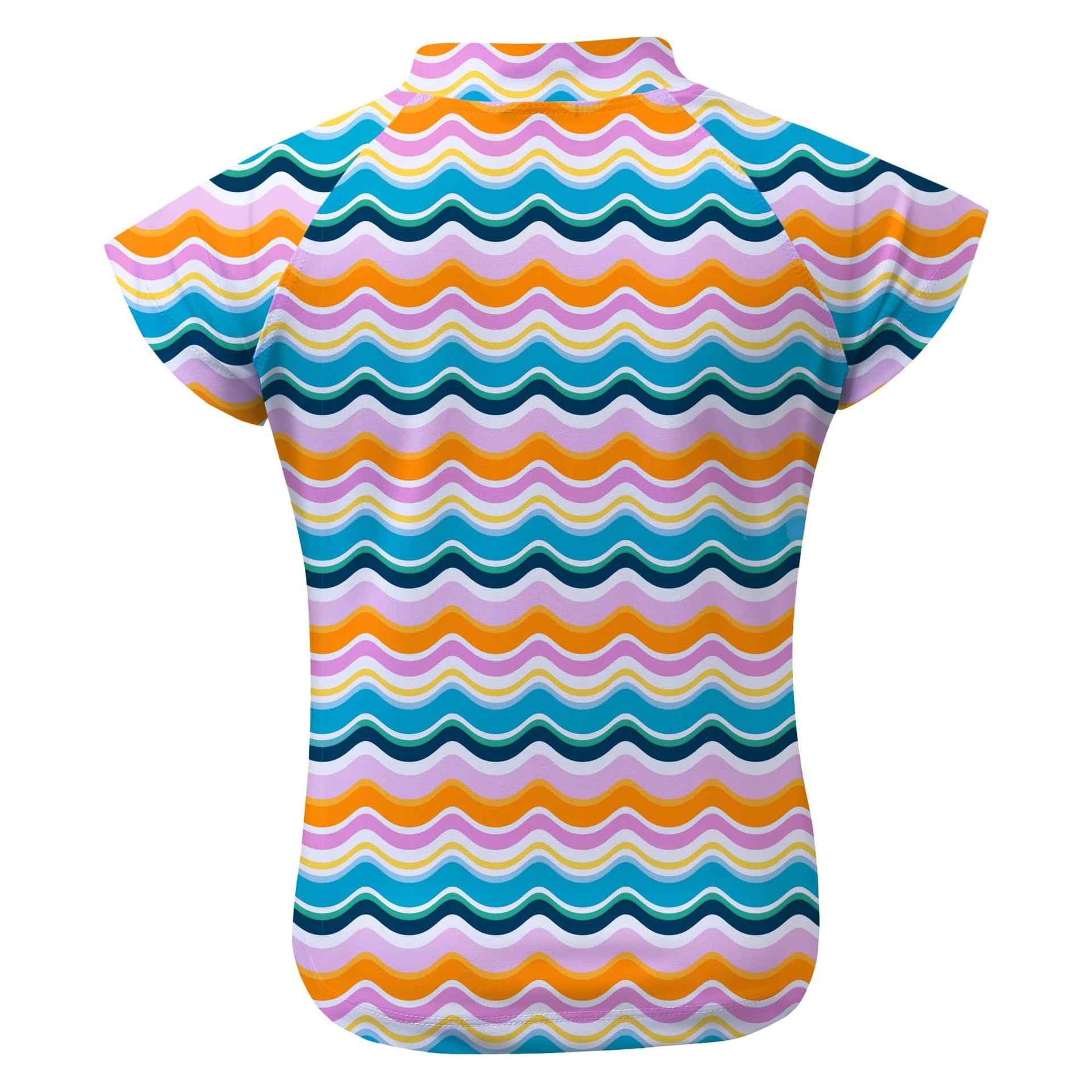 Sandy Feet Australia Short Sleeve Zip Rashie SUMMER WAVES SHORT SLEEVE ZIP RASHIE