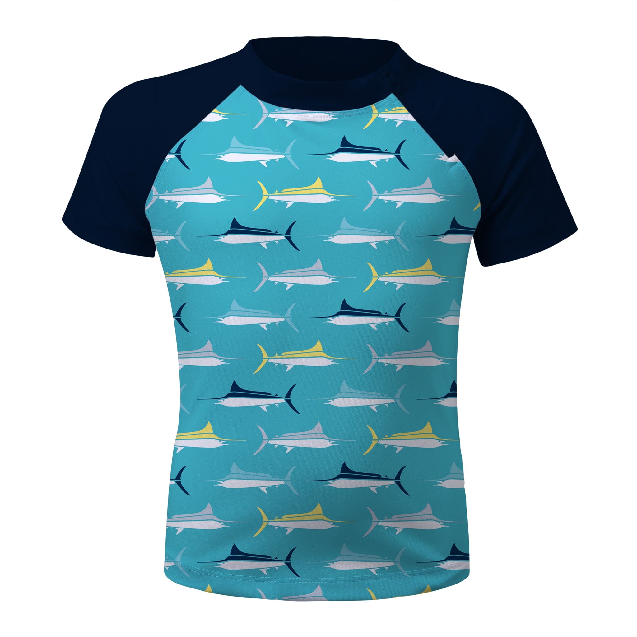 Swordfish Flotilla Short Sleeve Zip Rashie | Sandy Feet Australia