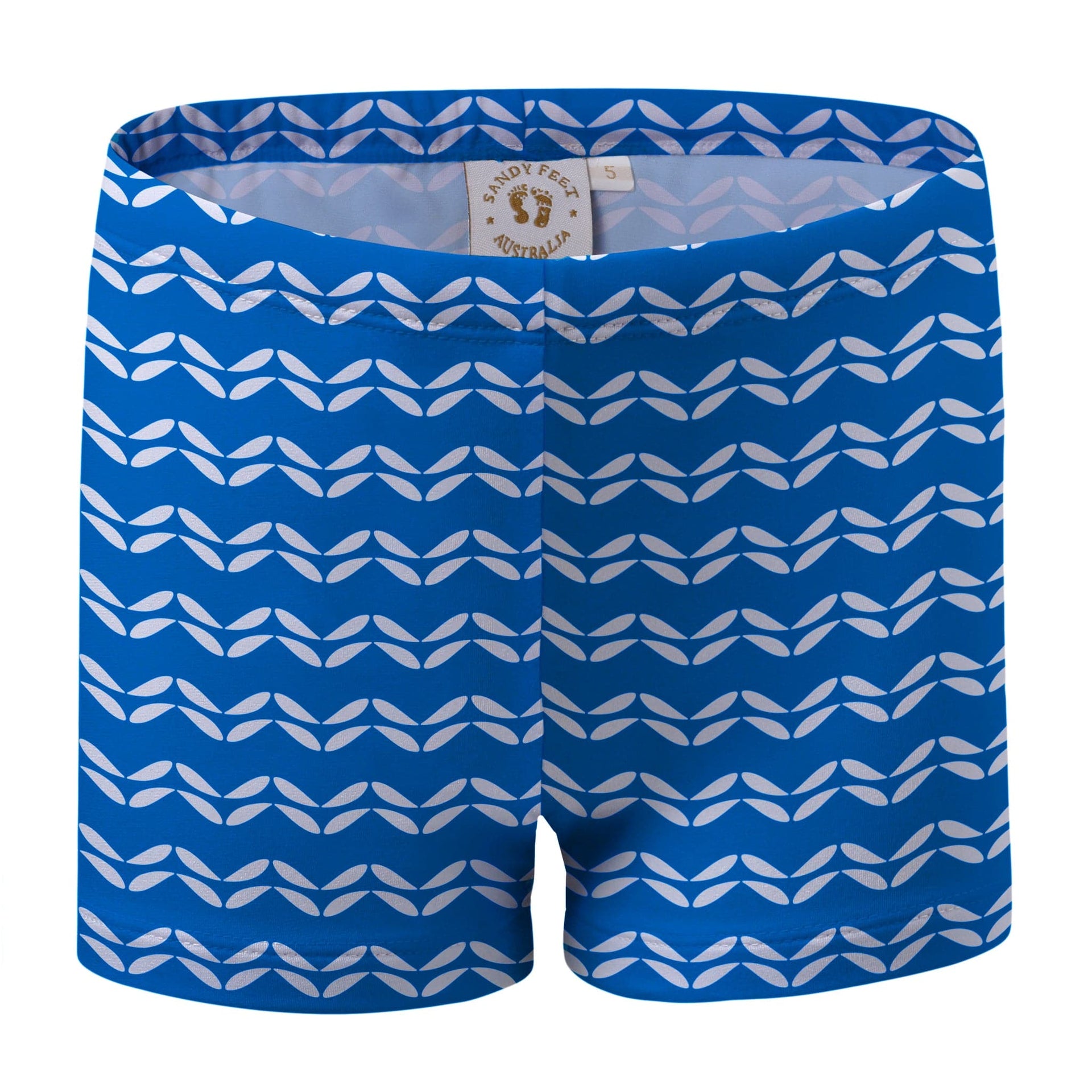 Sandy Feet Australia Swim Shorts SAPPHIRE LEAF CHEVRON SWIM SHORTS