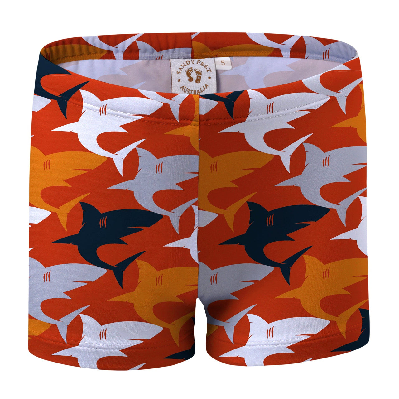 Sandy Feet Australia Swim Shorts TIGER SHARK FRENZY SWIM SHORTS