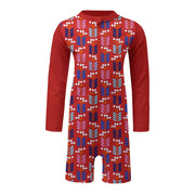 Sandy Feet Australia Toddler Sunsuits RED RETRO STEMS TODDLER SUNSUIT