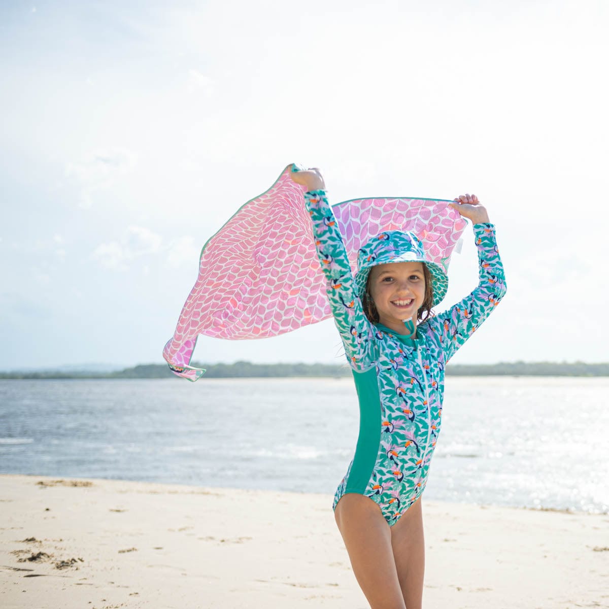 Sandy Feet Australia Beach Towel Toucan Rain Forest Sand Free Beach Towel