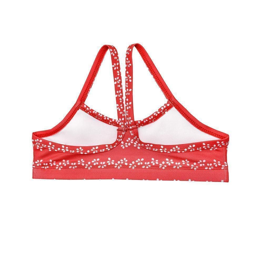 Red Leaf Chevron Bikini Top