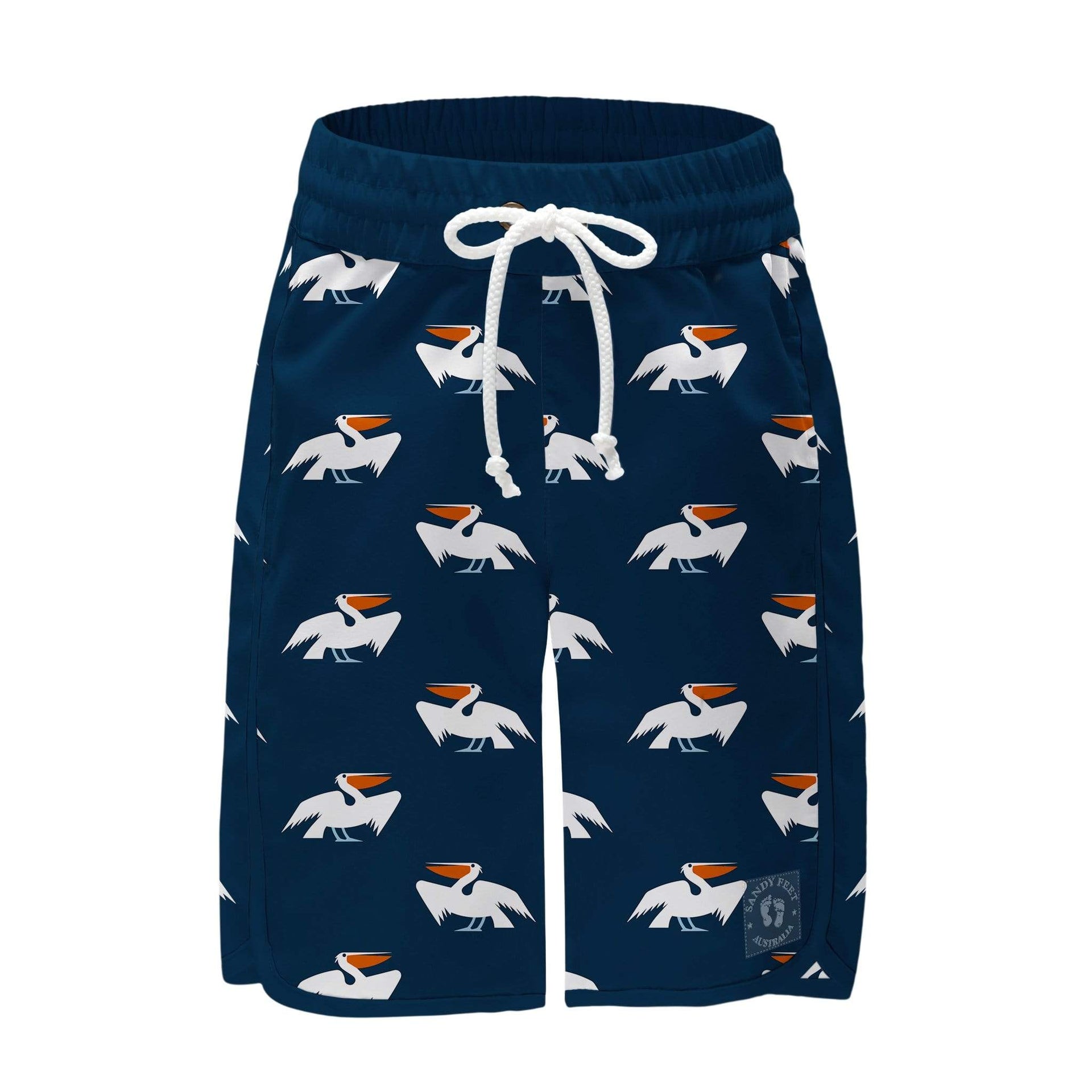 Sandy Feet Australia Board Shorts Navy Pelican Scoop Board Shorts