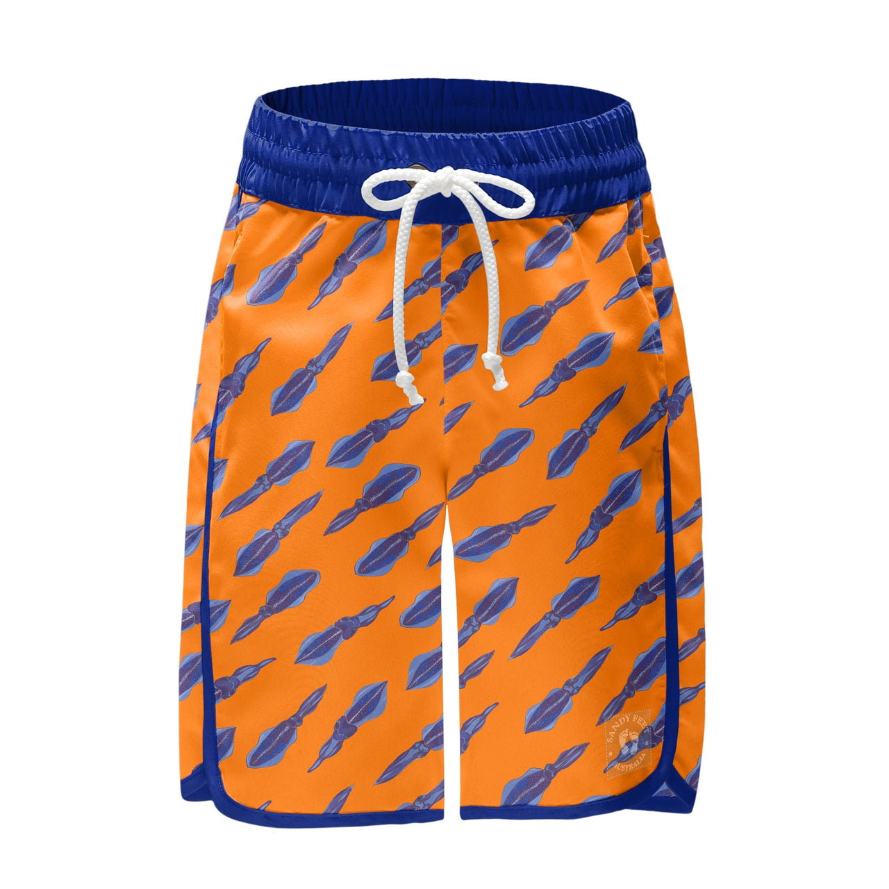 Sandy Feet Australia Board Shorts Squiddy Tales (Orange) Board Shorts