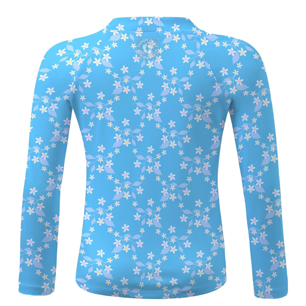 Sandy Feet Australia Long Sleeve Rashie Blue Flower Vine Long Sleeve Rashie