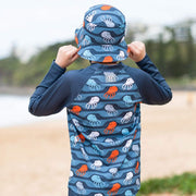Sandy Feet Australia Long Sleeve Rashie Boys Charcoal Octopi Long Sleeve Rashie