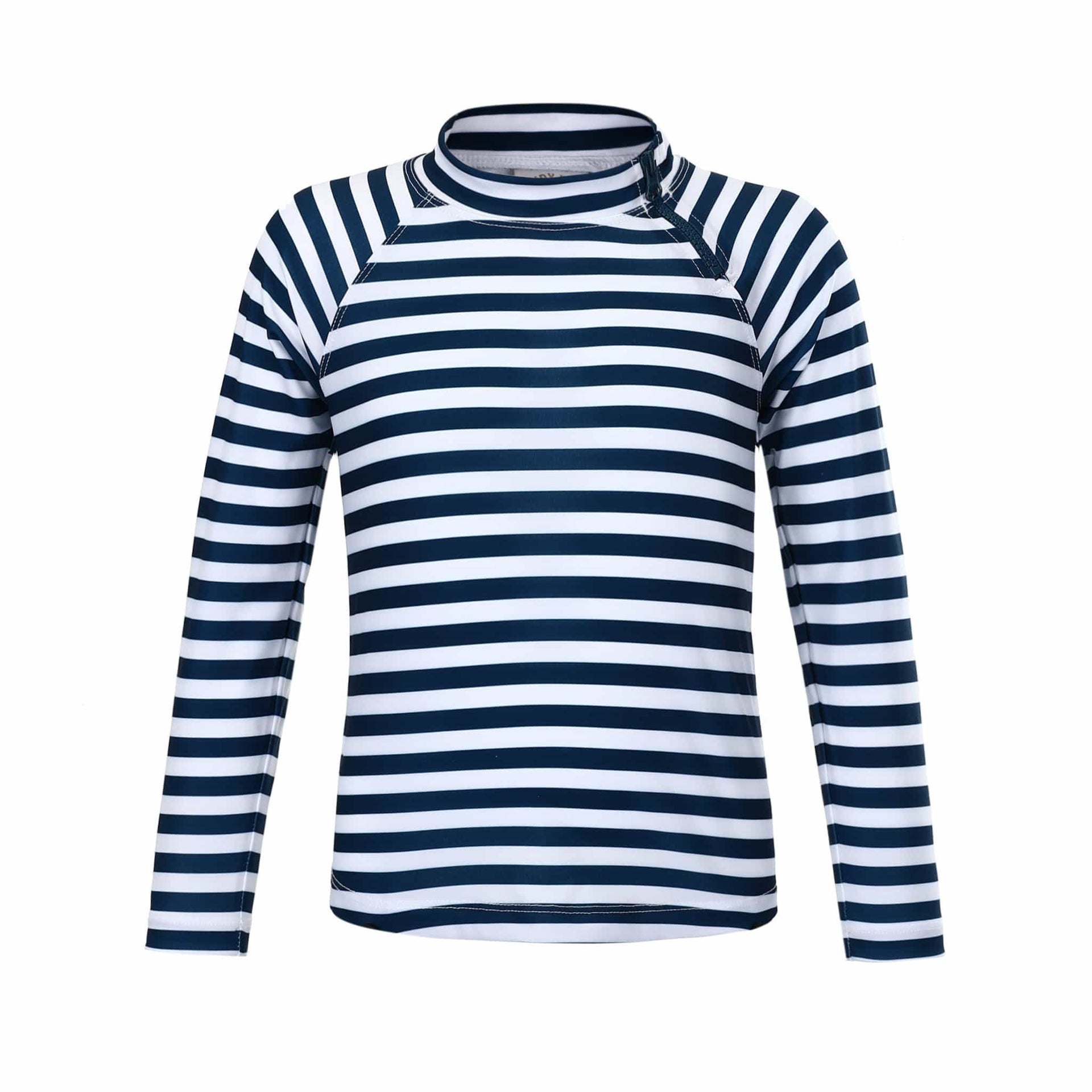 Sandy Feet Australia Long Sleeve Rashie Boys Navy Stripe Long Sleeve Zip Rashie