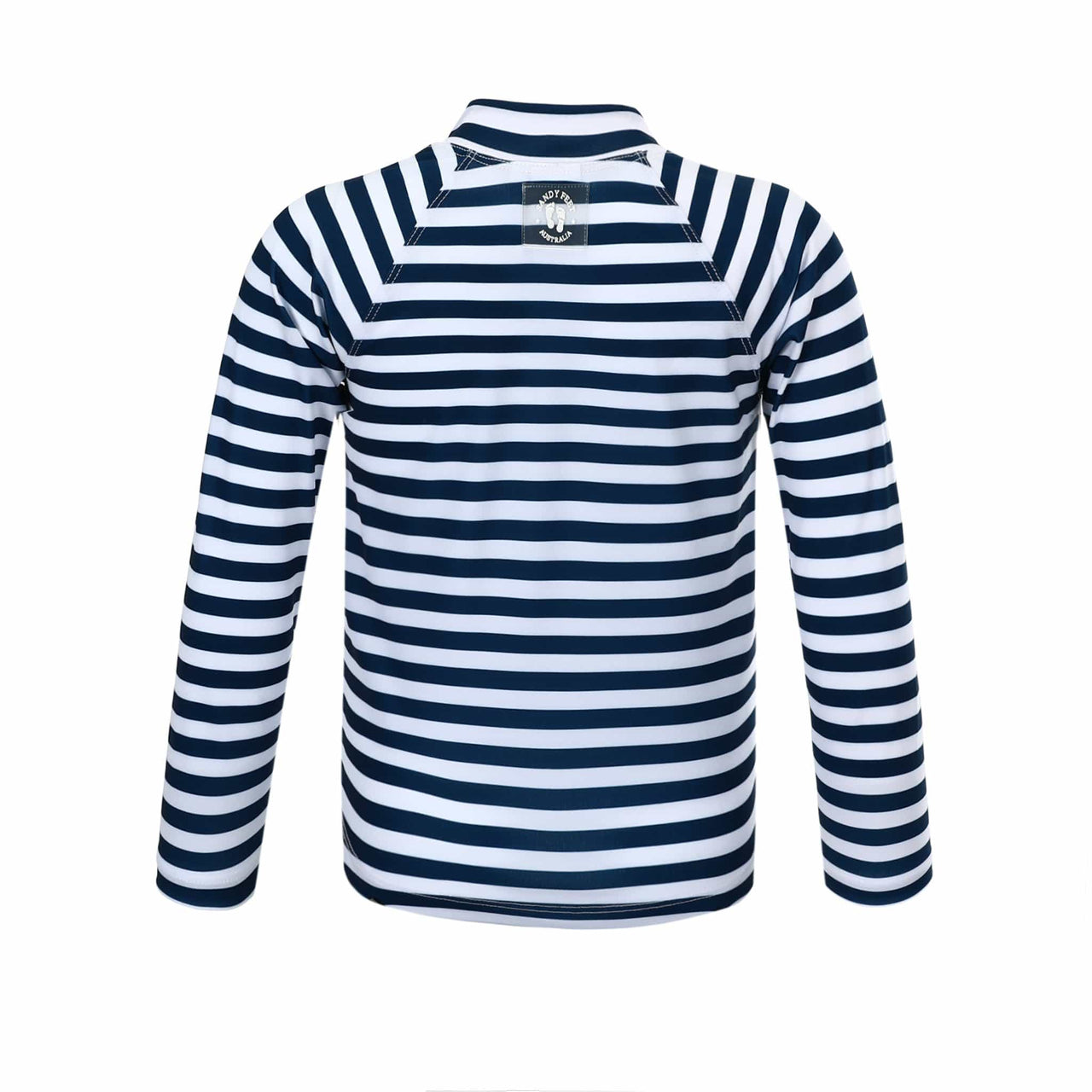 Sandy Feet Australia Long Sleeve Rashie Boys Navy Stripe Long Sleeve Zip Rashie