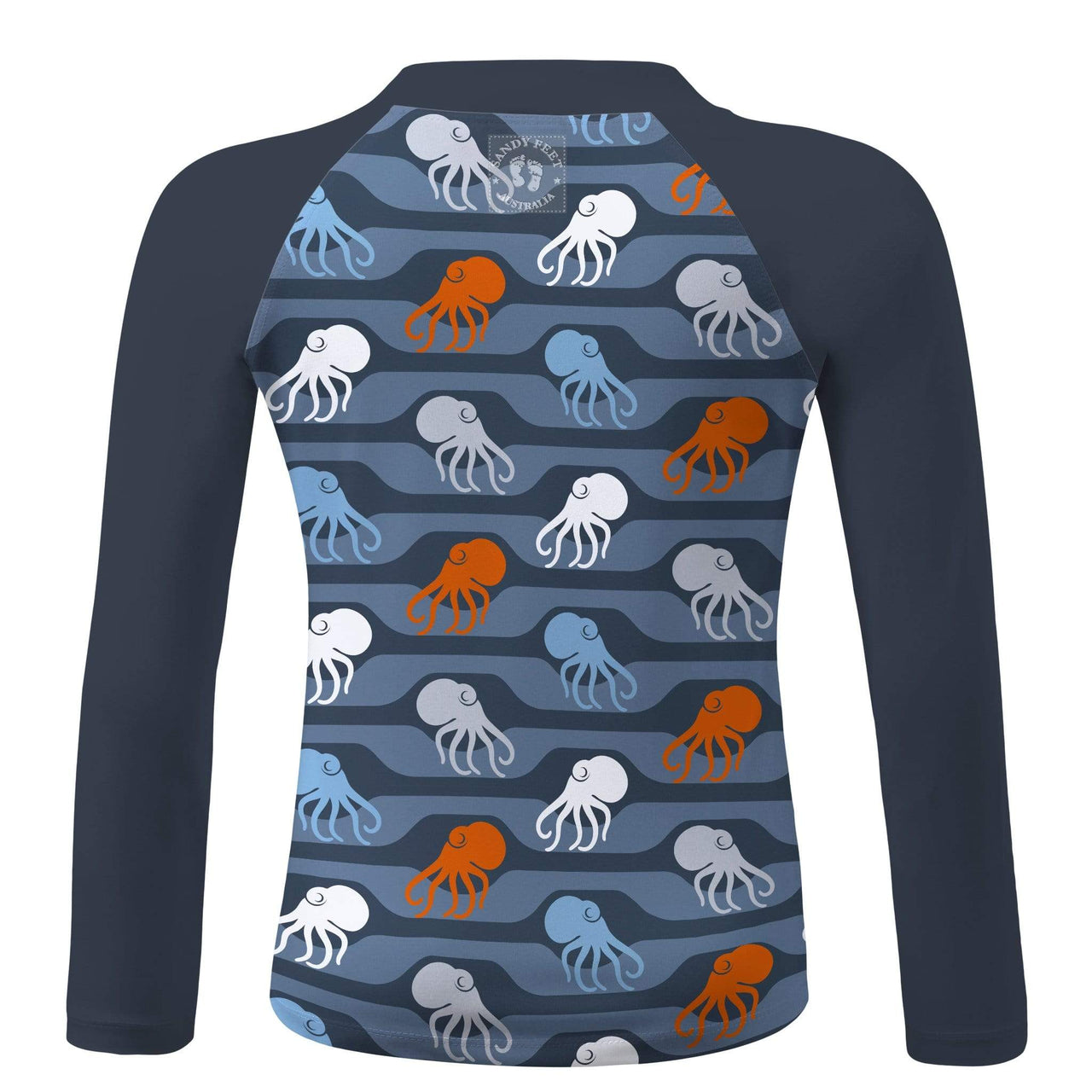 Sandy Feet Australia Long Sleeve Rashie Charcoal Octopi Long Sleeve Rashie
