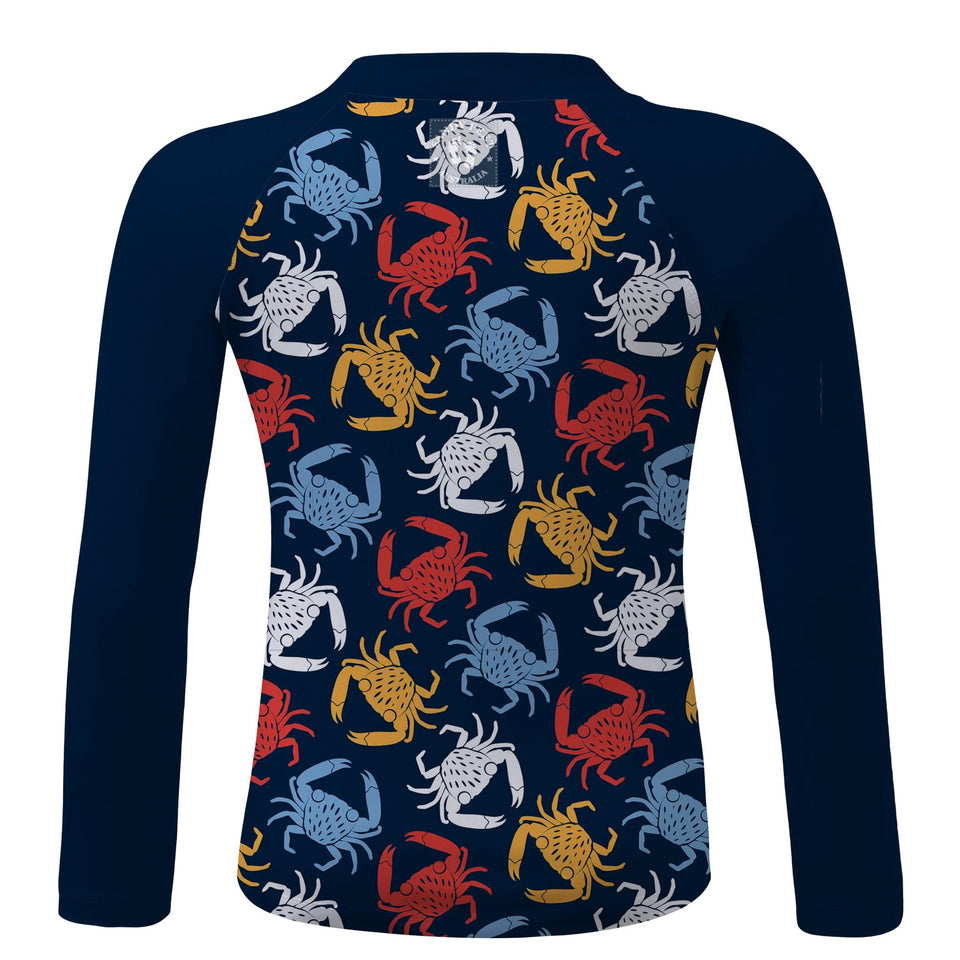 Crazy Crab Long Sleeve Zip Rashie | Sandy Feet Australia