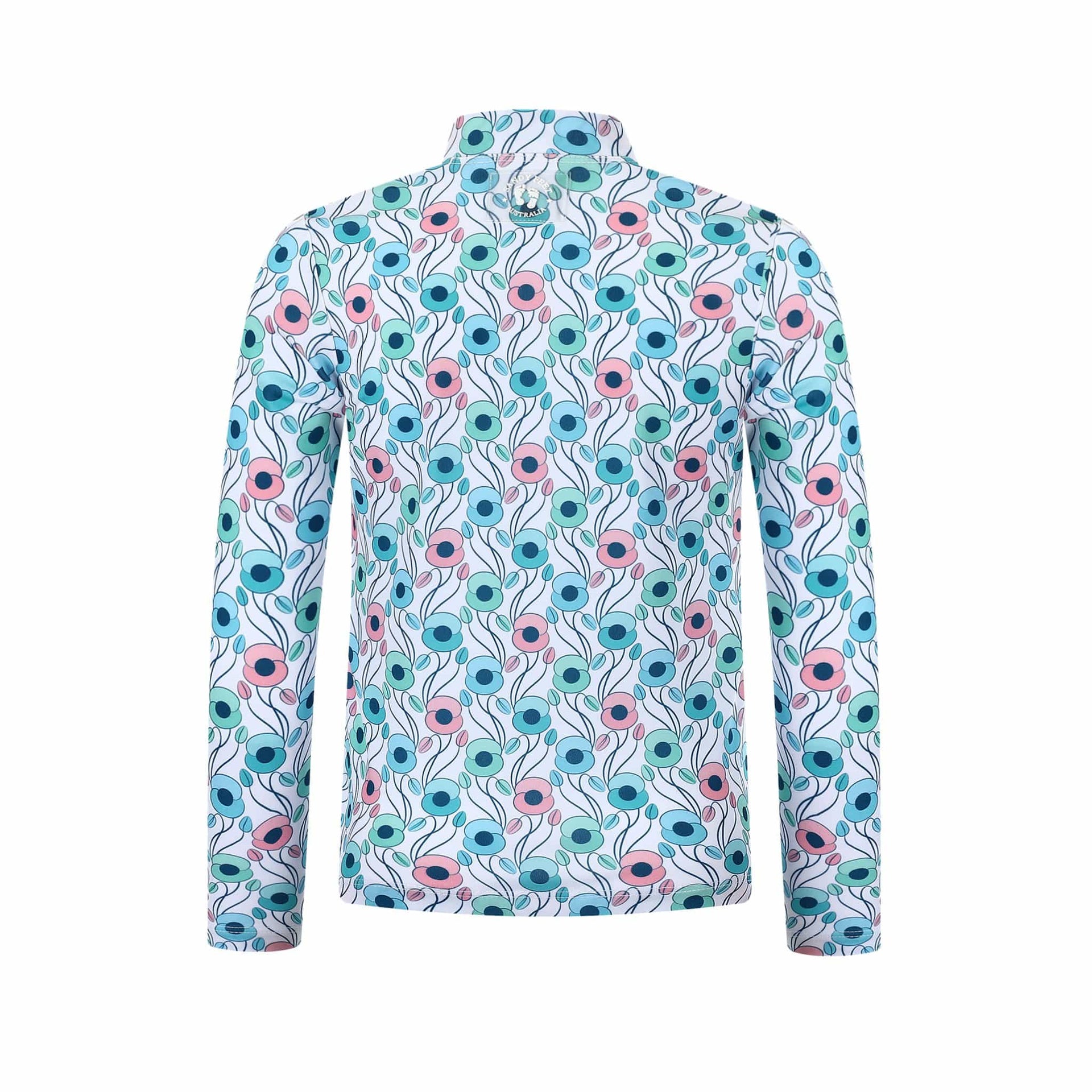 Sandy Feet Australia Long Sleeve Rashie Girls Poppy Perfection Long Sleeve Zip Rashie