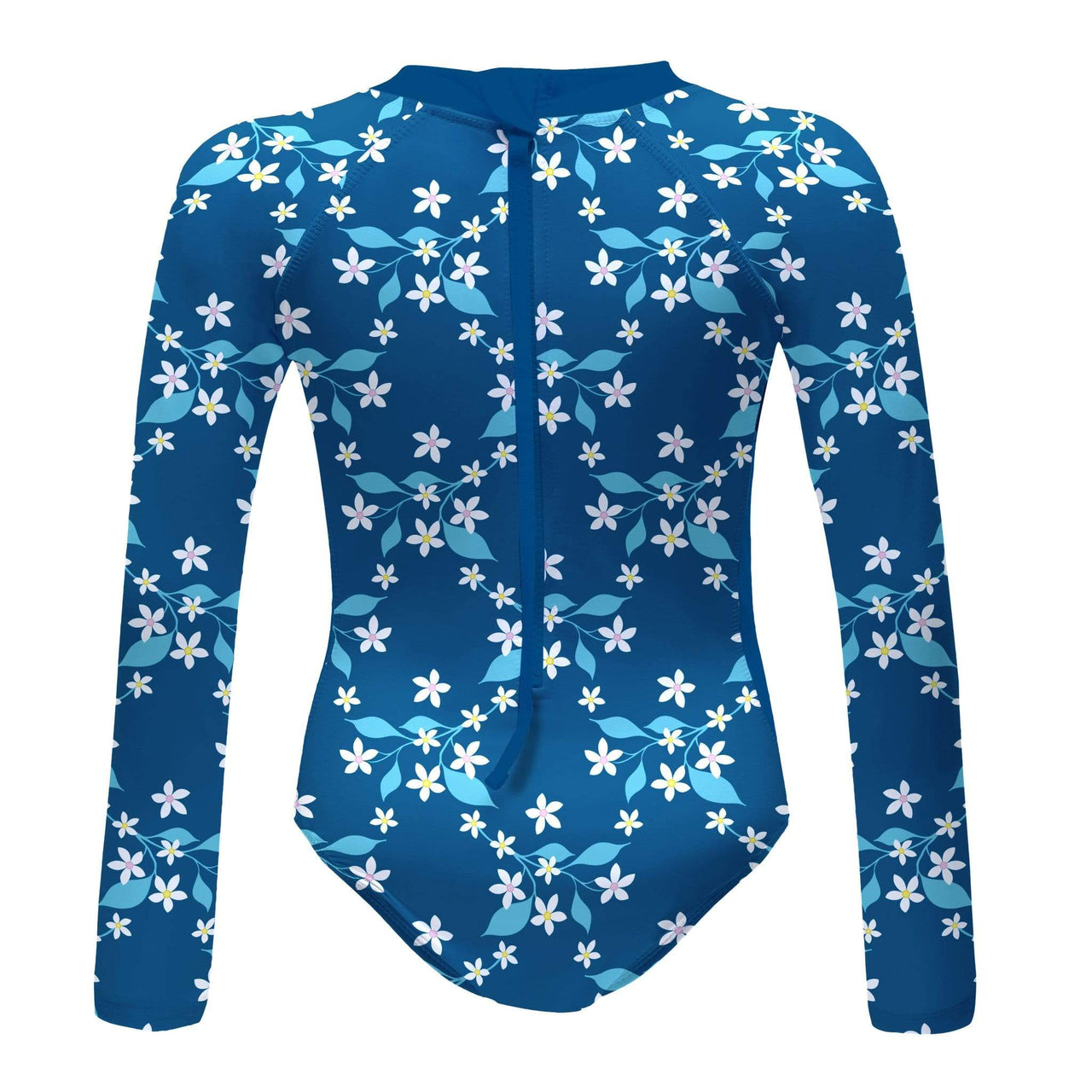 Sandy Feet Australia Long Sleeve Sunsuit Navy Flower Vine Long Sleeve Sunsuit