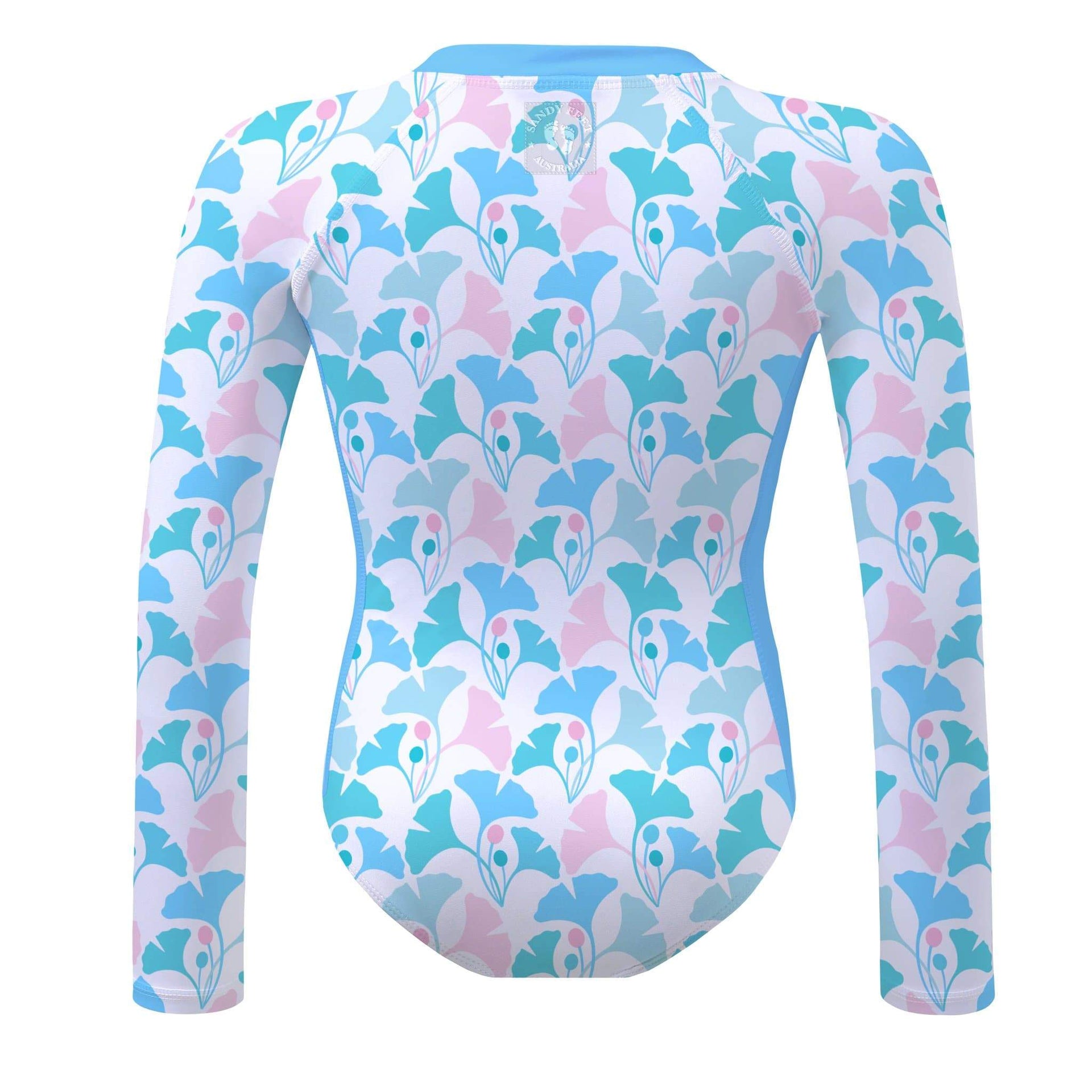 Sandy Feet Australia Long Sleeve Sunsuit Summer Gingko Long Sleeve Sunsuit