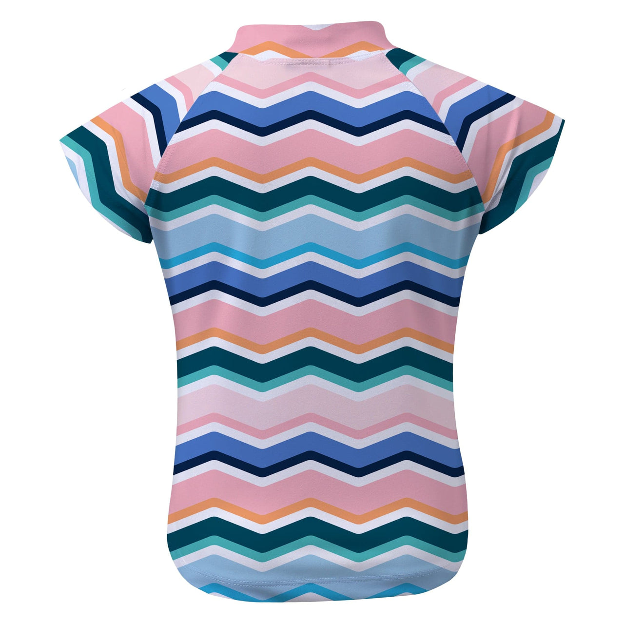 Sandy Feet Australia Short Sleeve Rashie Chevron Wave Short Sleeve Zip Rashie