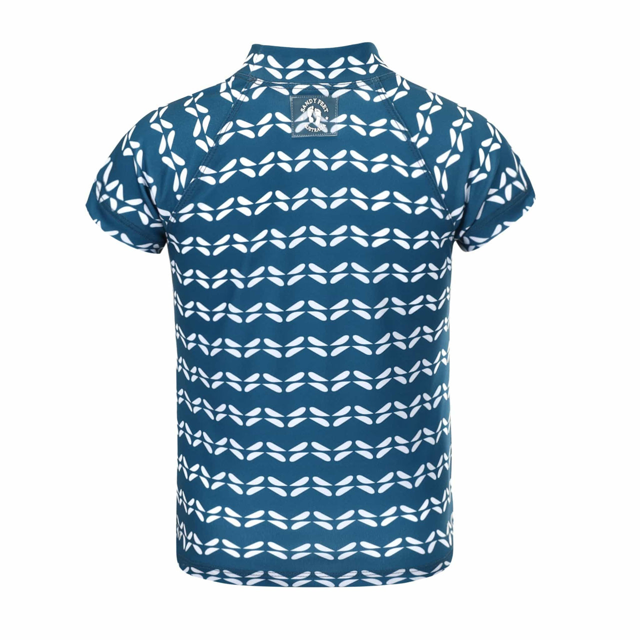 Sandy Feet Australia Short Sleeve Rashie Girls Aegean Chevron Short Sleeve Rashie