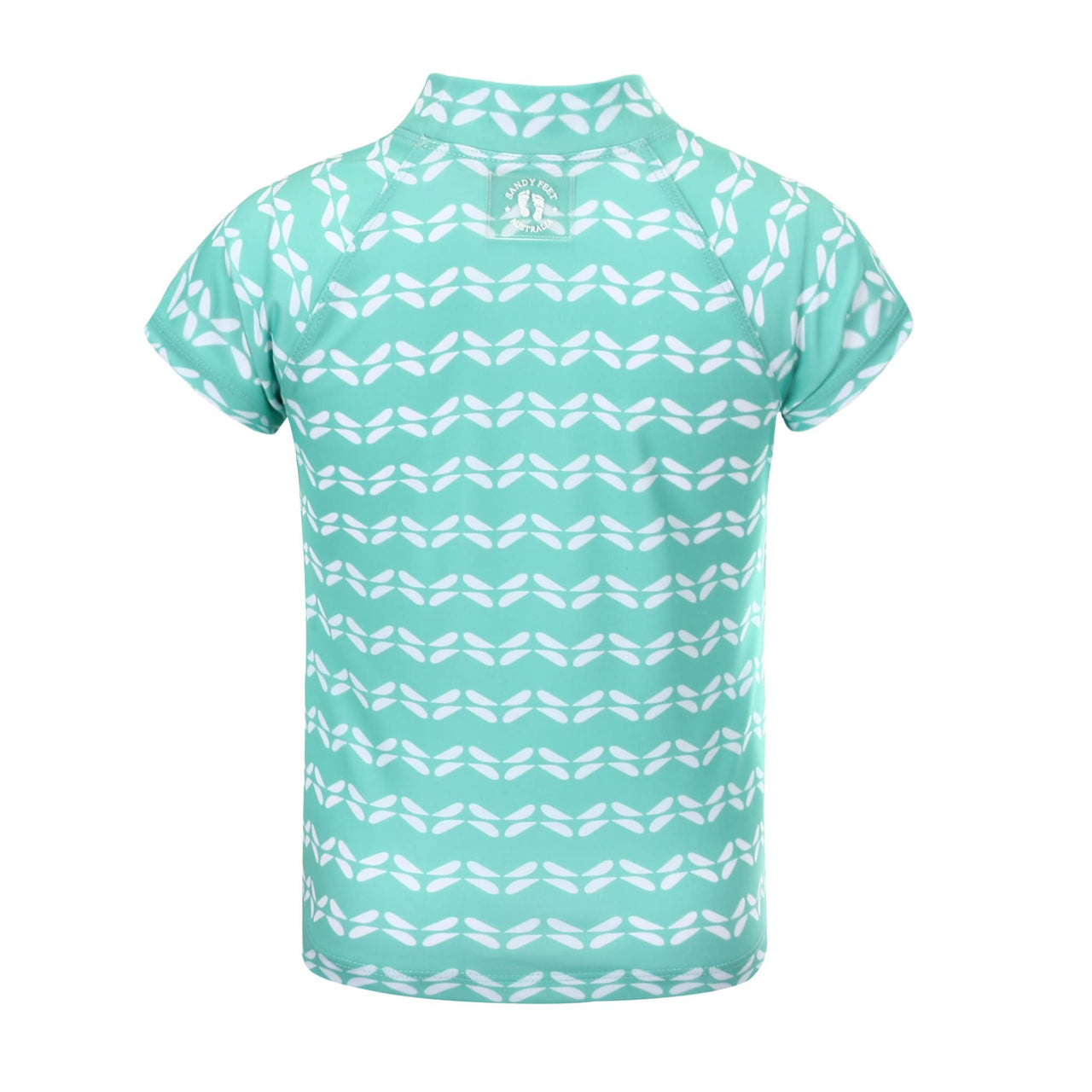 Sandy Feet Australia Short Sleeve Rashie Girls Mint Chevron Short Sleeve Rashie