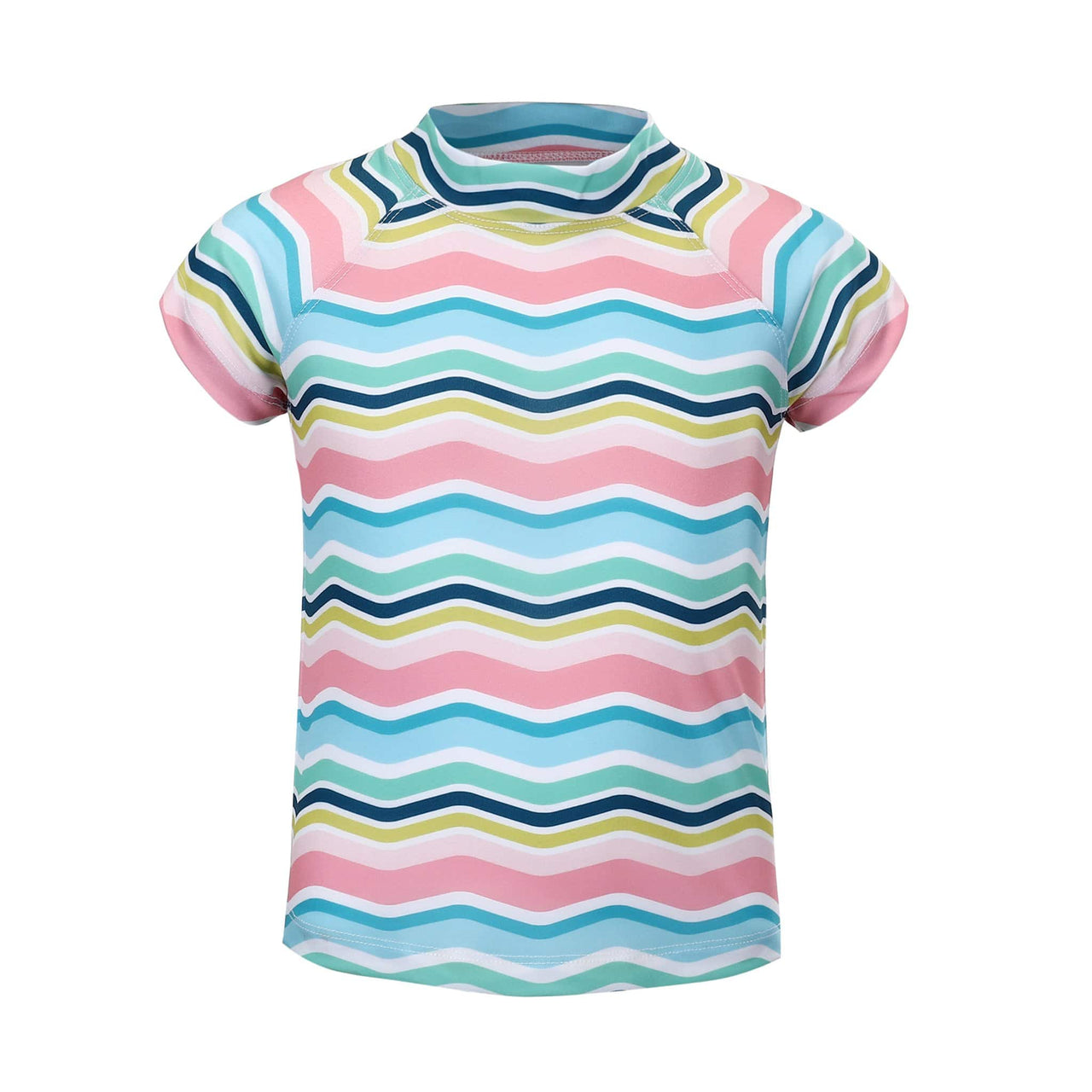 Sandy Feet Australia Short Sleeve Rashie Girls Rainbow Wave Short Sleeve Rashie