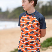 Sandy Feet Australia Short Sleeve Rashie Lava Octopi Short Sleeve Zip Rashie