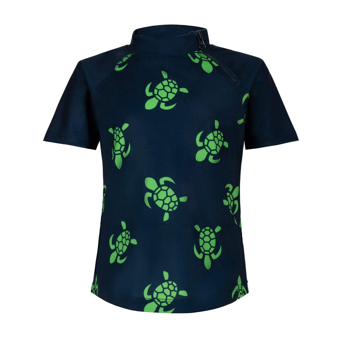 NAVY TURTLE BALE SHORT SLEEVE ZIP RASHIE