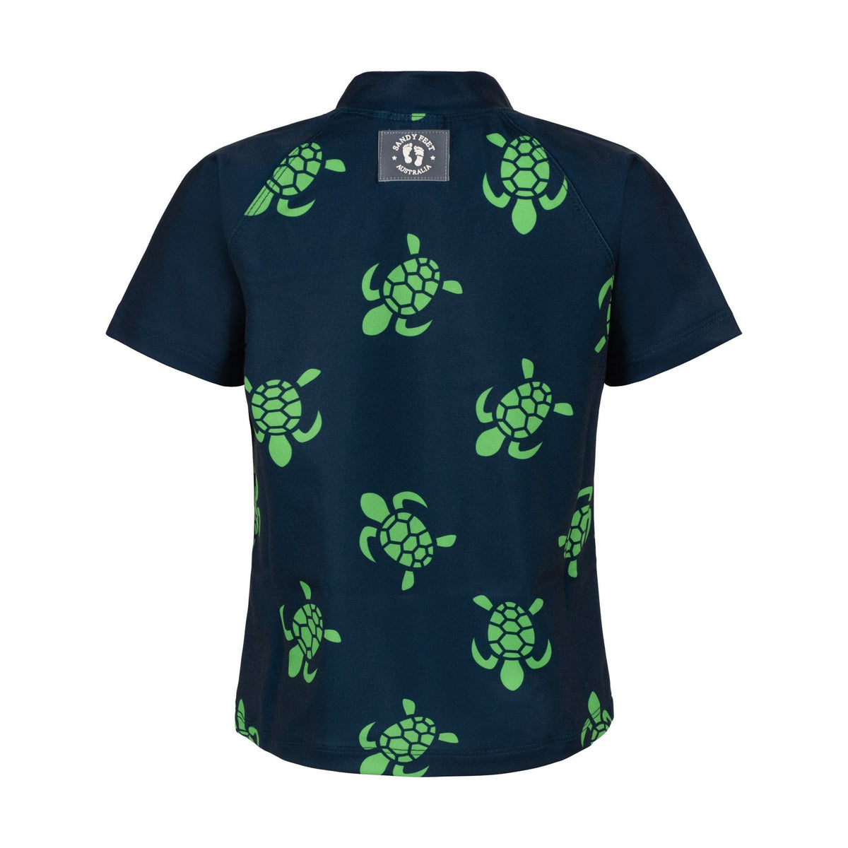 NAVY TURTLE BALE SHORT SLEEVE ZIP RASHIE