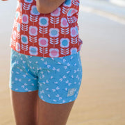 Sandy Feet Australia Swim Shorts Girls Sky Blue Dragon Fly Dance Swim Shorts