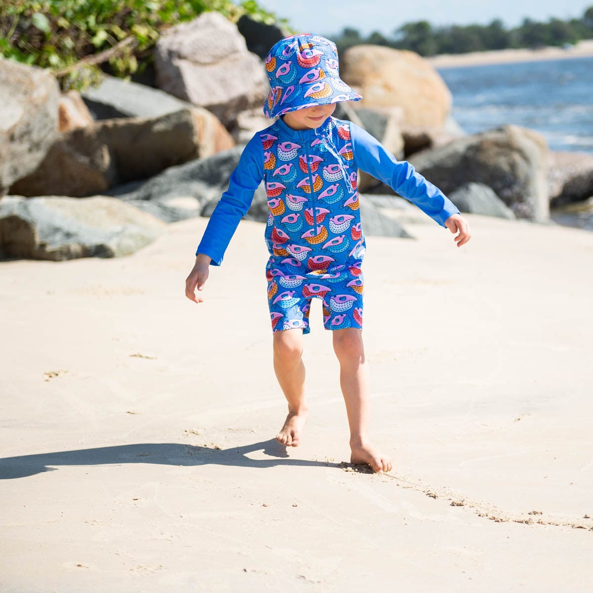 Sandy Feet Australia Toddler Sunsuits Fugu Rainbow Toddler Sunsuit